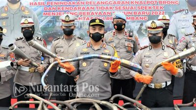 Ratusan Motor Berknalpot Brong Diamankan Sat Lantas Polres Jombang