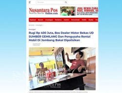 Permohonan Maaf Dan Klarifikasi NusantaraPosOnline.Com, Kepada Agus Pemilik Showroom UD SUMBER GEMILANG