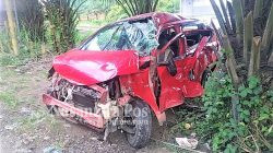 Toyota Calya tertabrak Kereta api Serelo di Muara enim