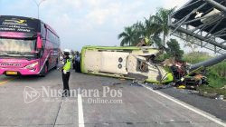Bus PO Ardiansyah kecelakaan di tol Mojokerto