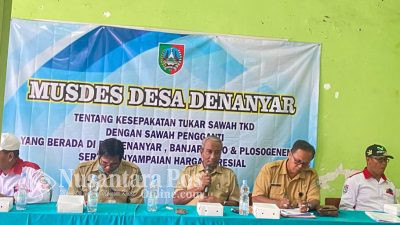 Pemdes Denanyar Jombang Gelar Musdes Tukar guling TKD Untuk Pembangunan Pasar