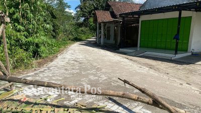 Realisasikan DD, Pemdes Kedunglumpang Jombang Bangun Jalan Paving