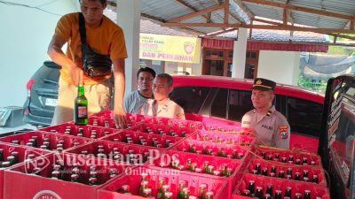 Polsek Kabuh Jombang Gagalkan Pengiriman 698 Botol Miras