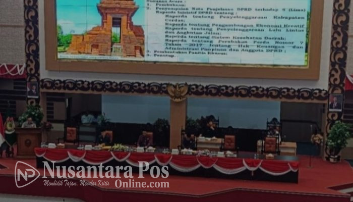 DPRD Kabupaten Mojokerto Sampaikan Nota Penjelasan 5 Raperda Inisiatif