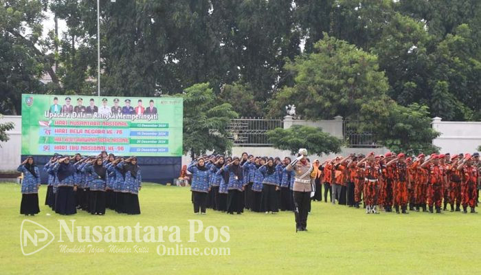 Upacara Hari Nusantara, Bela Negara, Kesetiakawanan Sosial, dan Hari Ibu di Lapangan Pemkab Jombang 
