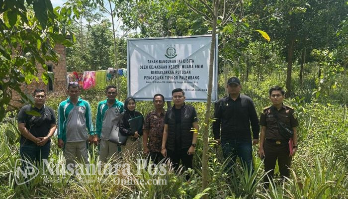 Kejari Muara Enim Eksekusi Tanah Milik Eks Kades Tanjung Medang Terpidana Korupsi DD