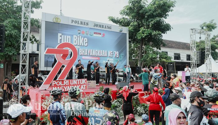 HUT Bhayangkara ke-79, Polres Jombang Gelar Olah Raga Bersama dan Fun Bike