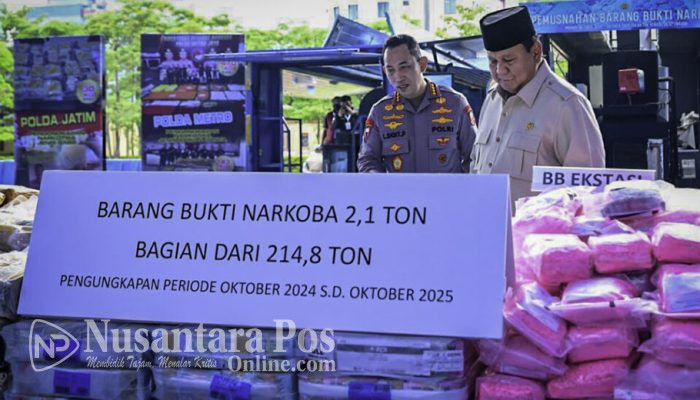 Presiden Prabowo Musnahkan Barang Bukti 214,84 Ton Narkoba