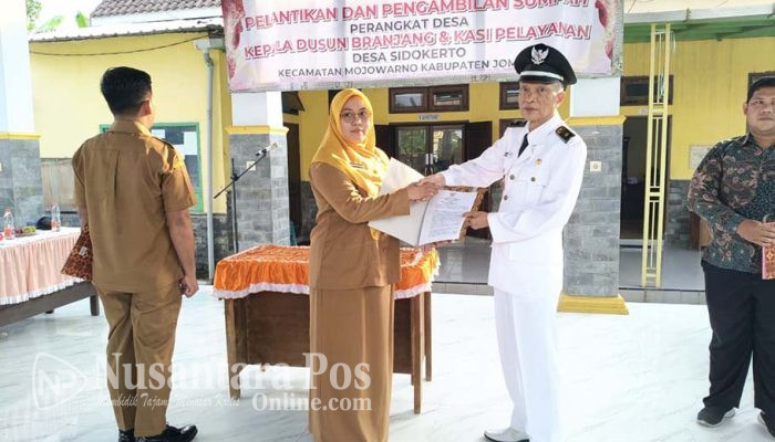 Kades Sidokerto Jombang Lantik Kepala Dusun dan Kasi Pelayanan