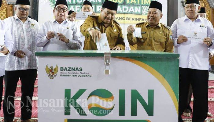 Bupati Warsubi Bersama Baznas Santuni 1000 Anak Yatim dan Kick Off ‘Jombang Berinfaq’