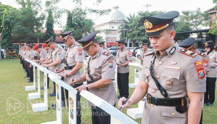 Kapolres Jombang Pimpin Sertijab Kasat Reskrim dan Sejumlah Kapolsek Jajaran