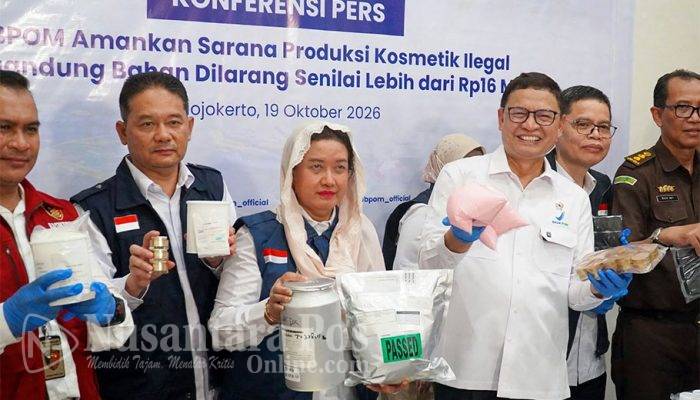 Pabrik Kosmetik Ilegal Senilai Rp16 Miliar di Mojokerto Digerebek BPOM