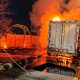 Diduga Korsleting Rem, Truk Boks Muat Wortel Hangus di Rest Area Tol Jombang